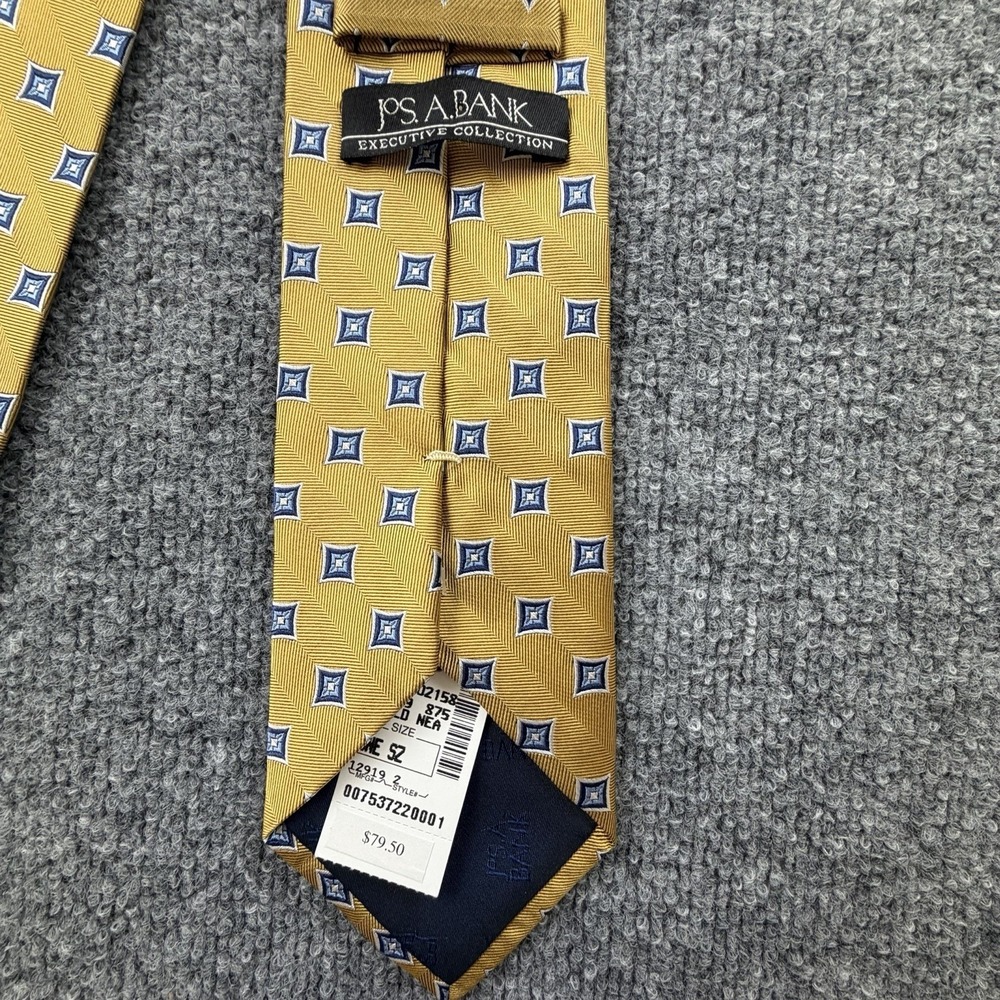 Jos. A. Bank Executive Collection‎ Silk Tie Gold Blue NWT $79.50 - Picture 3 of 5